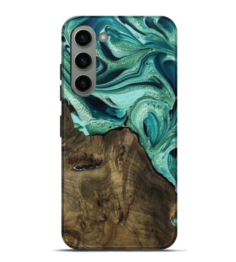 Galaxy S23 Plus Wood Live Edge Phone Case - Connor (Green, 791260)
