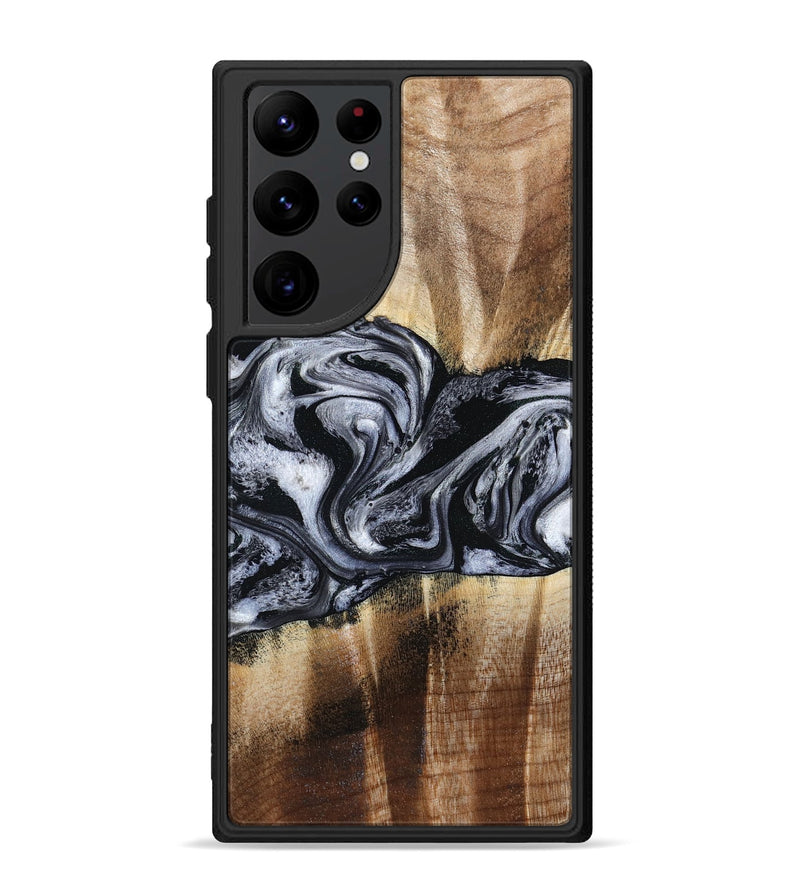Galaxy S22 Ultra Wood Phone Case - Sky (Black & White, 791282)