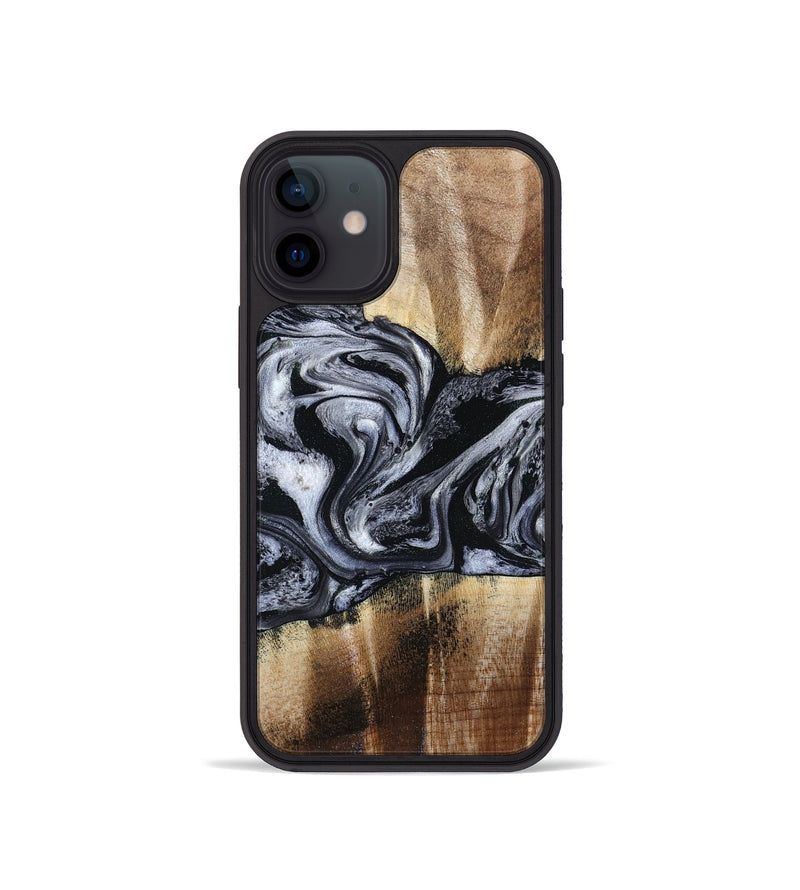 iPhone 12 mini Wood Phone Case - Sky (Black & White, 791282)