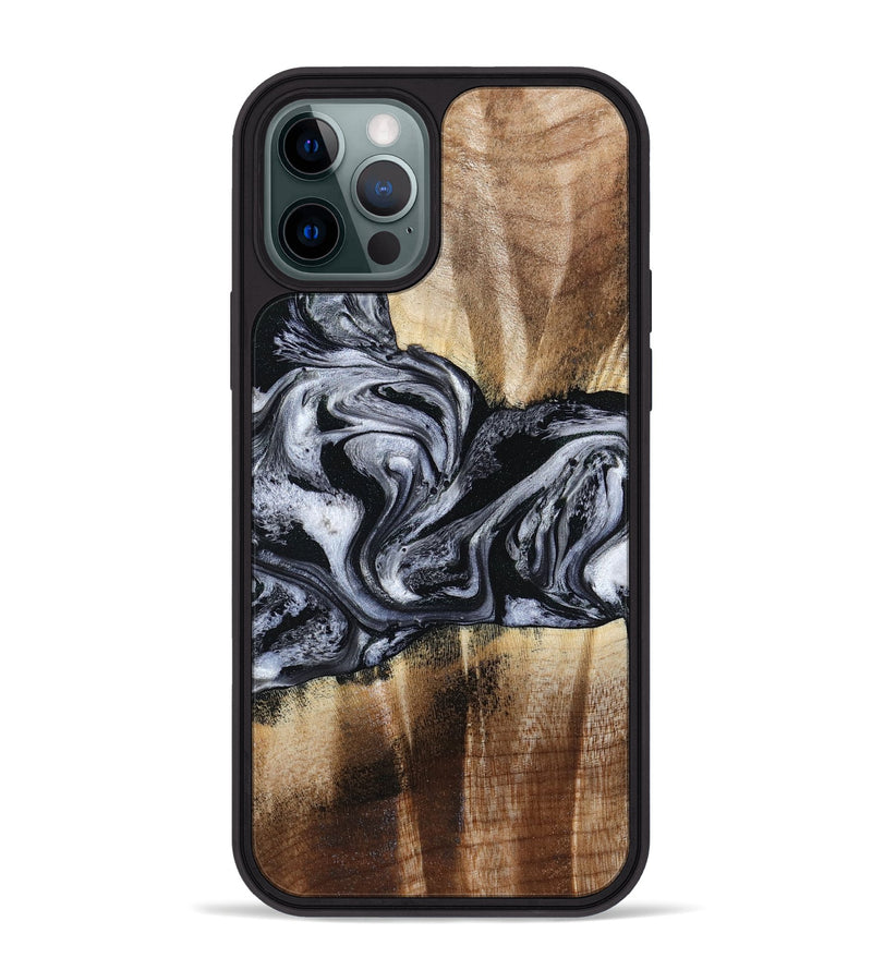 iPhone 12 Pro Max Wood Phone Case - Sky (Black & White, 791282)