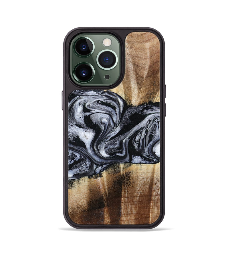 iPhone 13 Pro Wood Phone Case - Sky (Black & White, 791282)