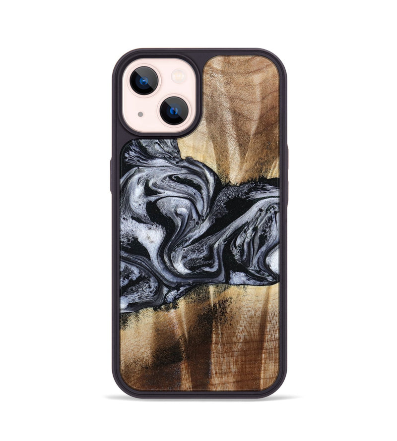 iPhone 14 Wood Phone Case - Sky (Black & White, 791282)