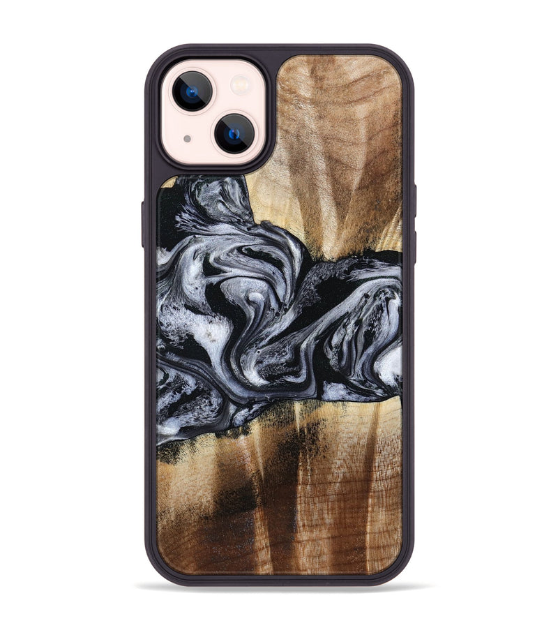 iPhone 14 Plus Wood Phone Case - Sky (Black & White, 791282)