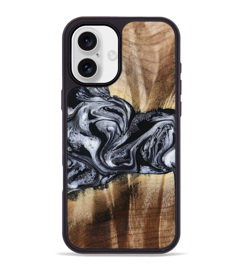 iPhone 16 Plus Wood Phone Case - Sky (Black & White, 791282)