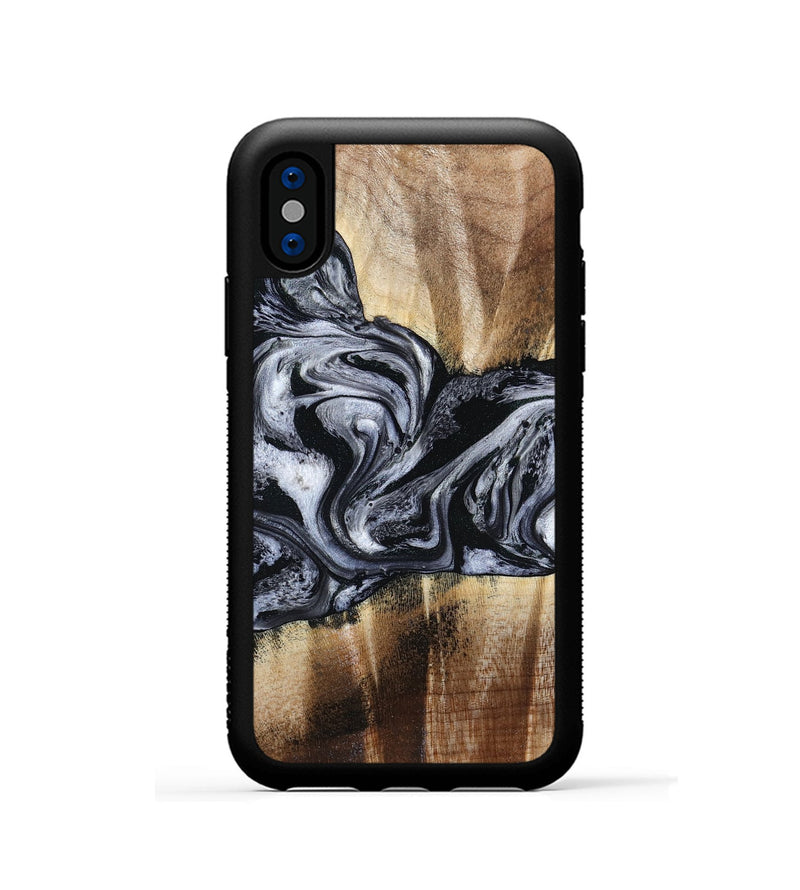 iPhone Xs Wood Phone Case - Sky (Black & White, 791282)