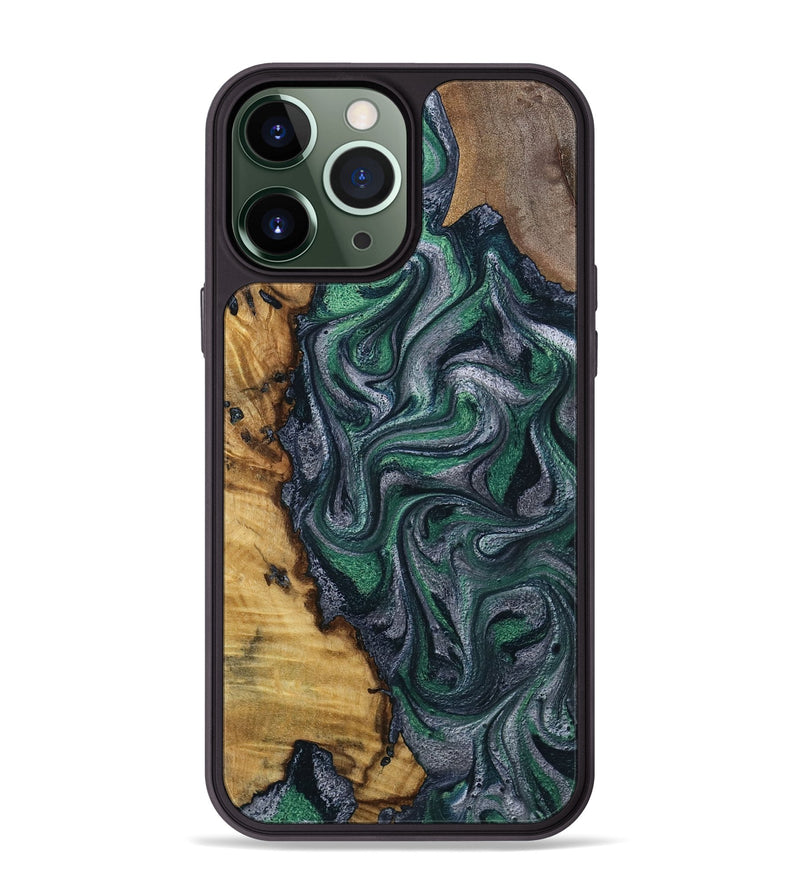 iPhone 13 Pro Max Wood Phone Case - Kamora (Green, 791332)