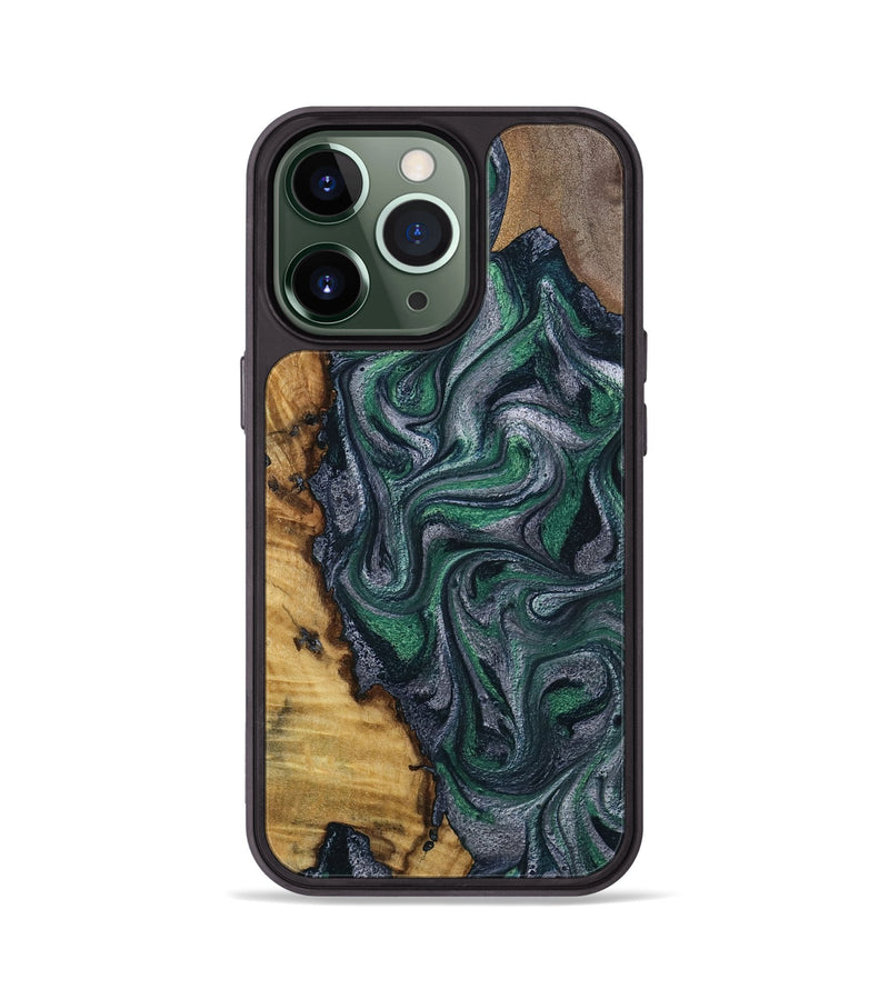 iPhone 13 Pro Wood Phone Case - Kamora (Green, 791332)