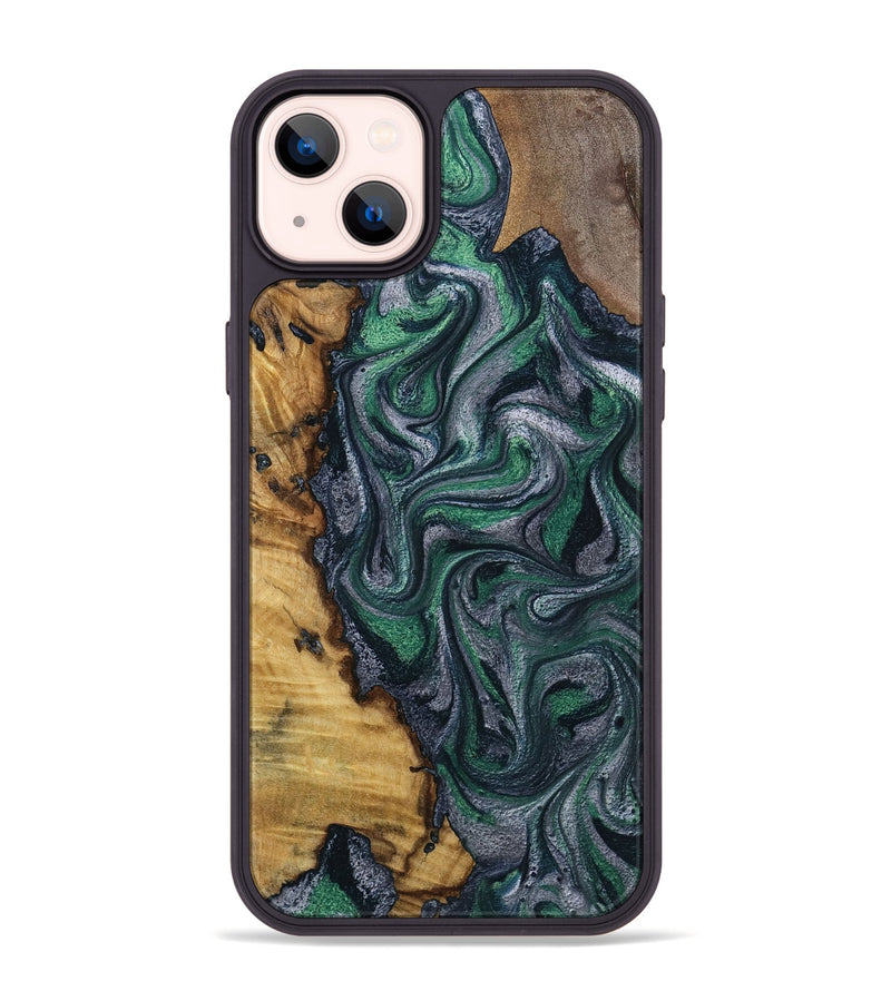iPhone 14 Plus Wood Phone Case - Kamora (Green, 791332)