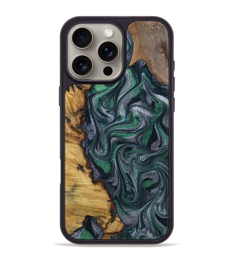 iPhone 16 Pro Max Wood Phone Case - Kamora (Green, 791332)