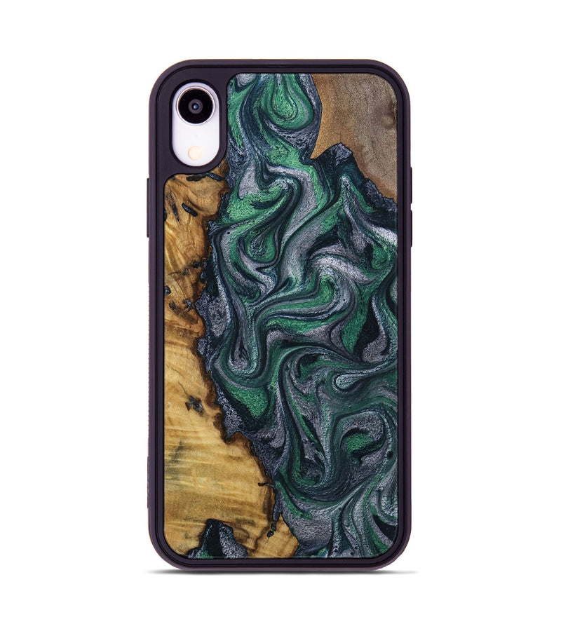 iPhone Xr Wood Phone Case - Kamora (Green, 791332)