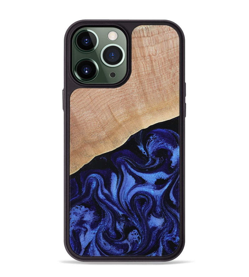 iPhone 13 Pro Max Wood Phone Case - Joana (Blue, 791414)