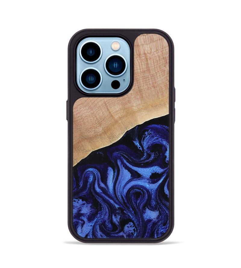 iPhone 14 Pro Wood Phone Case - Joana (Blue, 791414)