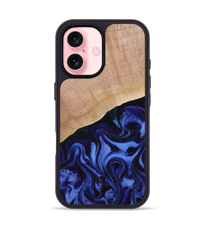 iPhone 16 Wood Phone Case - Joana (Blue, 791414)