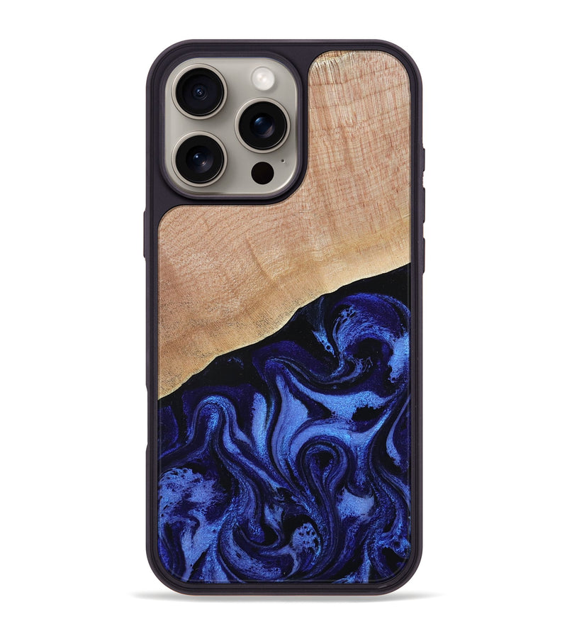 iPhone 16 Pro Max Wood Phone Case - Joana (Blue, 791414)