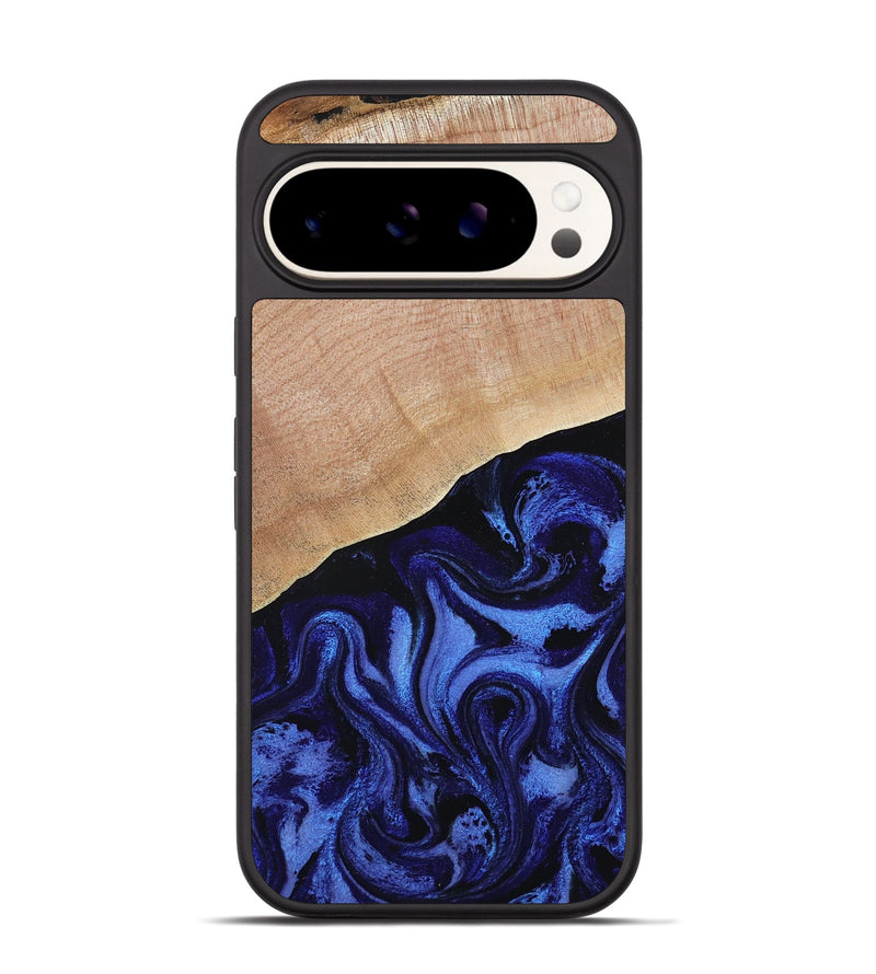 Pixel 9 Wood Phone Case - Joana (Blue, 791414)