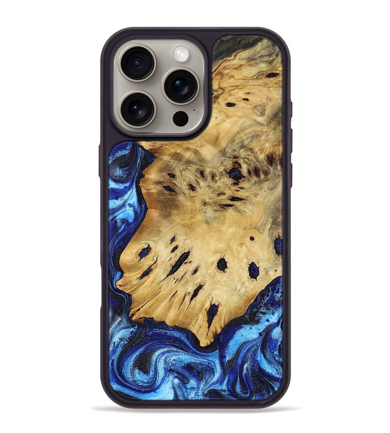 iPhone 16 Pro Max Wood Phone Case - Marci (Blue, 791415)