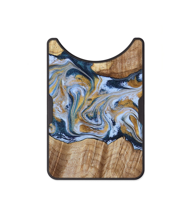 Alloy Wood Wallet - Rowen (Teal & Gold, 791425)