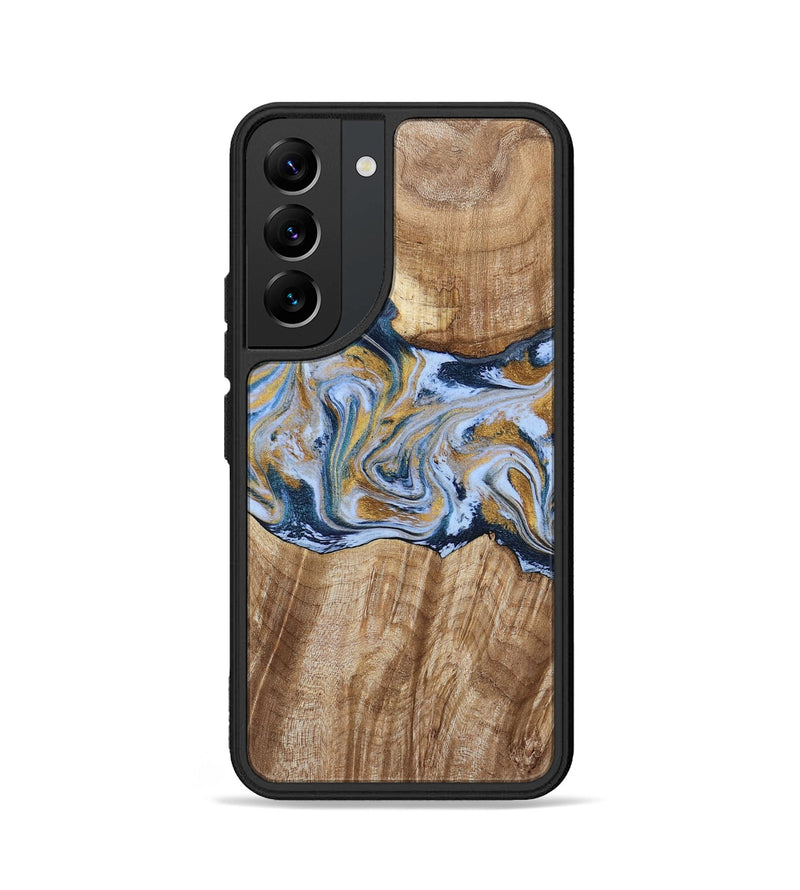 Galaxy S22 Wood Phone Case - Rowen (Teal & Gold, 791425)