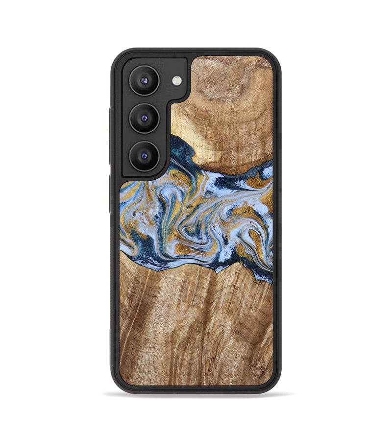 Galaxy S23 Wood Phone Case - Rowen (Teal & Gold, 791425)