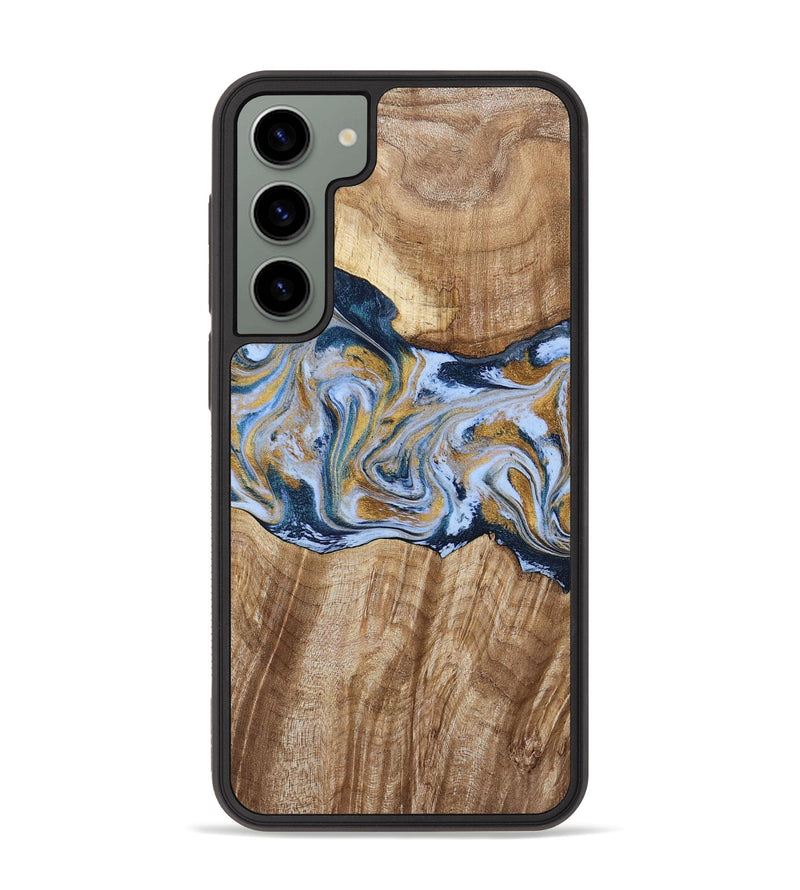 Galaxy S23 Plus Wood Phone Case - Rowen (Teal & Gold, 791425)