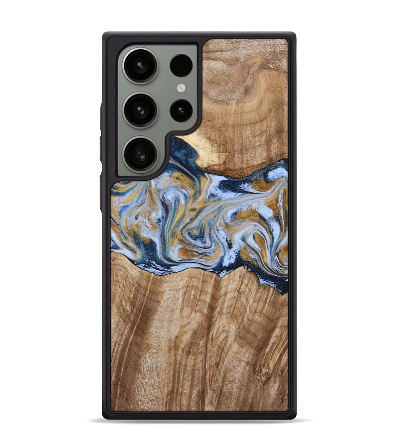 Galaxy S24 Ultra Wood Phone Case - Rowen (Teal & Gold, 791425)