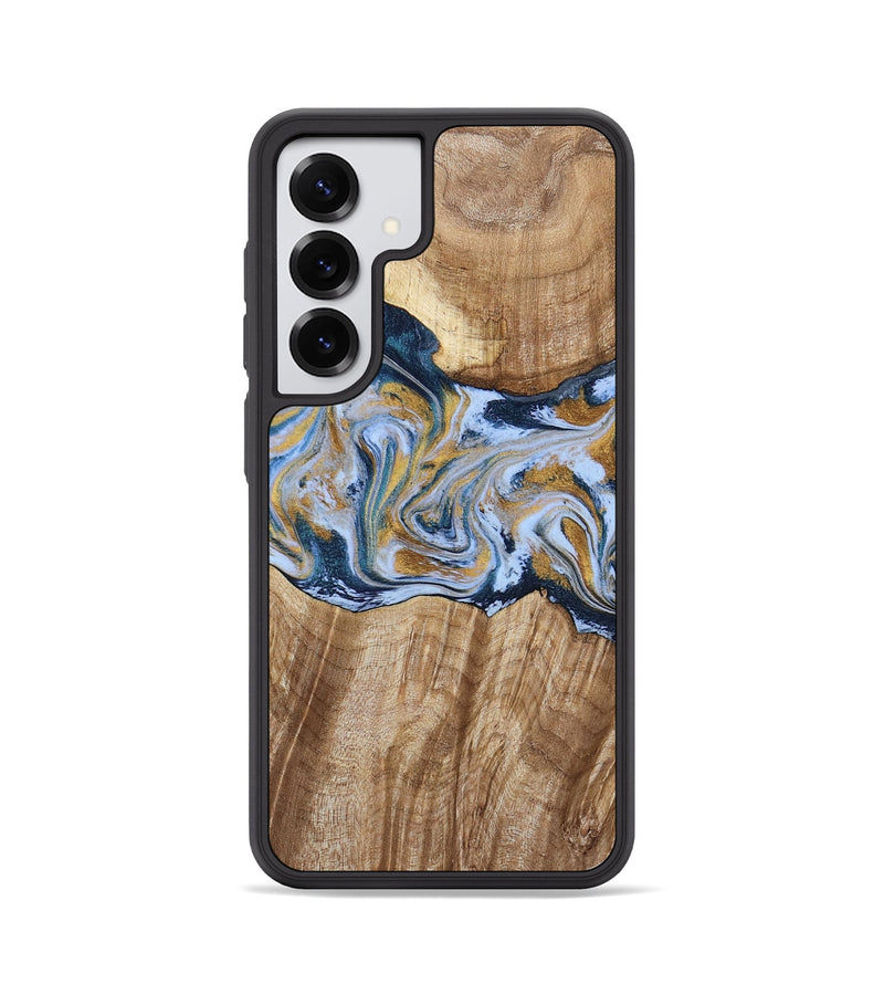 Galaxy S25 Wood Phone Case - Rowen (Teal & Gold, 791425)