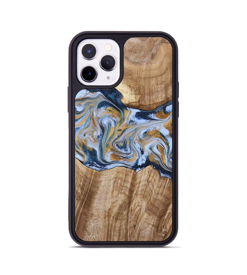 iPhone 11 Pro Wood Phone Case - Rowen (Teal & Gold, 791425)