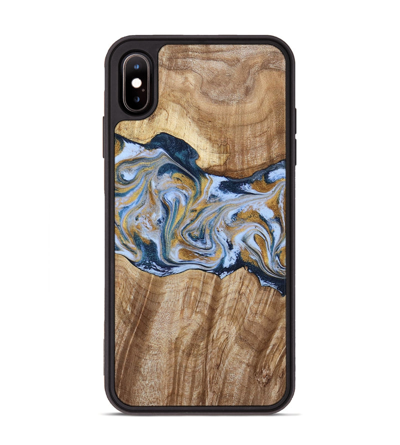iPhone Xs Max Wood Phone Case - Rowen (Teal & Gold, 791425)