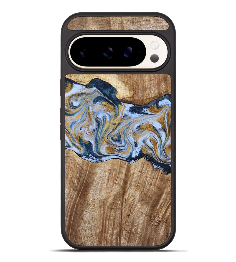 Pixel 9 Pro XL Wood Phone Case - Rowen (Teal & Gold, 791425)
