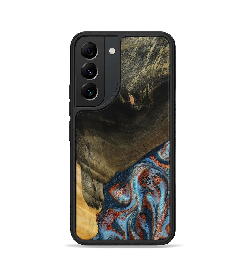 Galaxy S22 Wood Phone Case - Tillie (Teal & Gold, 791427)