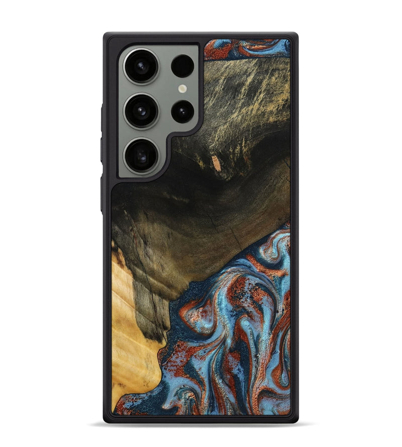 Galaxy S24 Ultra Wood Phone Case - Tillie (Teal & Gold, 791427)