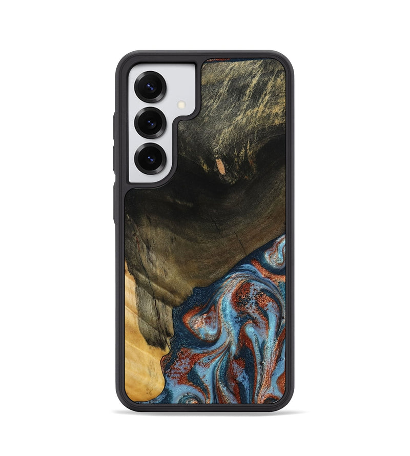 Galaxy S25 Wood Phone Case - Tillie (Teal & Gold, 791427)