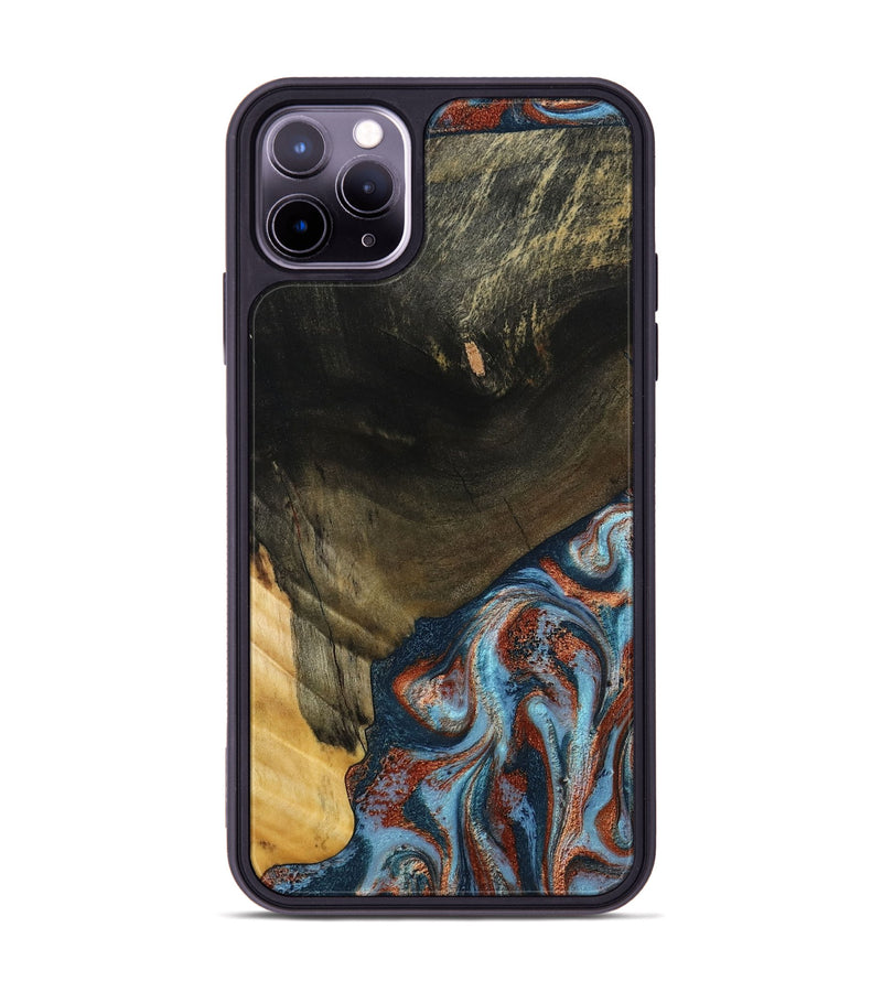 iPhone 11 Pro Max Wood Phone Case - Tillie (Teal & Gold, 791427)