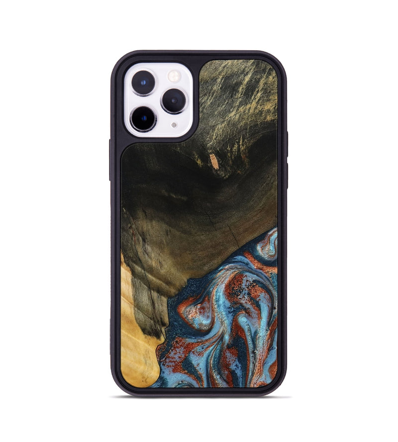 iPhone 11 Pro Wood Phone Case - Tillie (Teal & Gold, 791427)