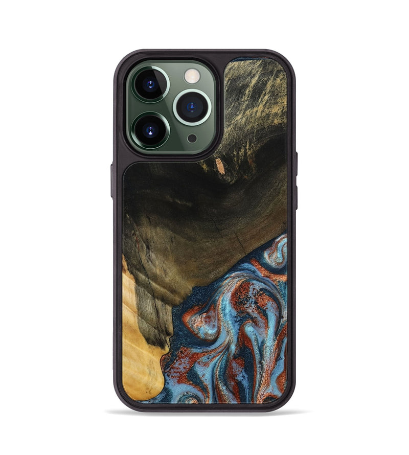 iPhone 13 Pro Wood Phone Case - Tillie (Teal & Gold, 791427)