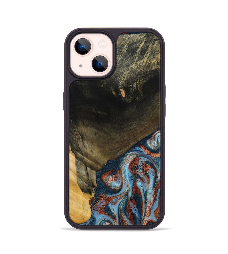 iPhone 14 Wood Phone Case - Tillie (Teal & Gold, 791427)