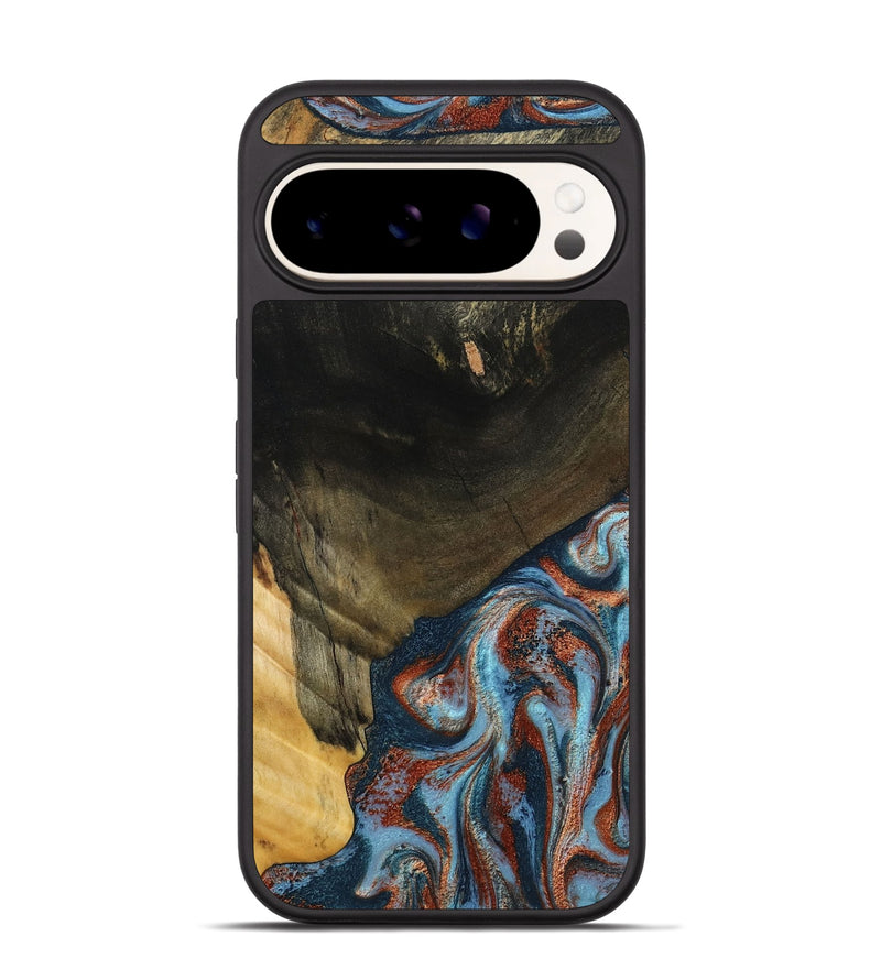 Pixel 9 Wood Phone Case - Tillie (Teal & Gold, 791427)
