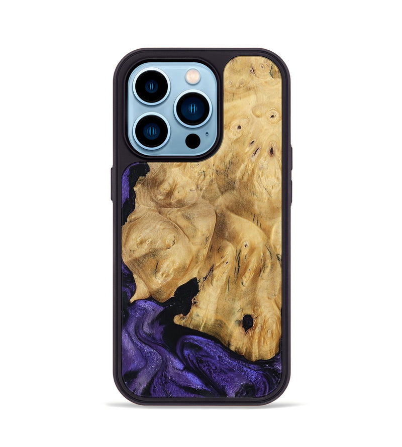iPhone 14 Pro Wood Phone Case - Elena (Purple, 791433)