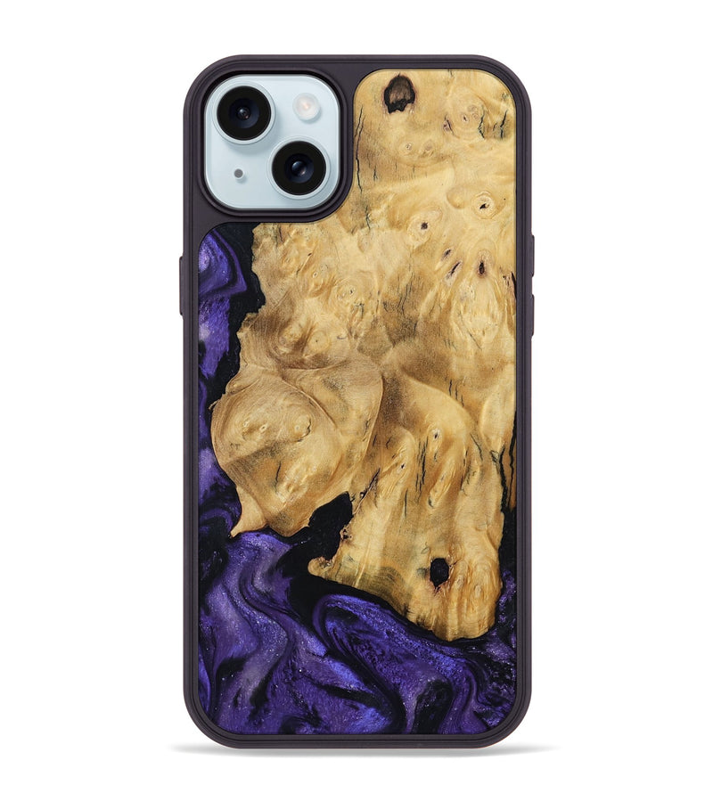 iPhone 15 Plus Wood Phone Case - Elena (Purple, 791433)