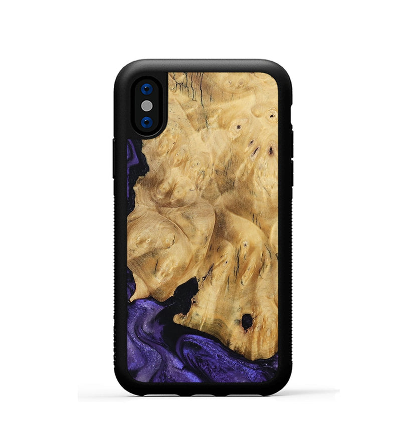 iPhone Xs Wood Phone Case - Elena (Purple, 791433)