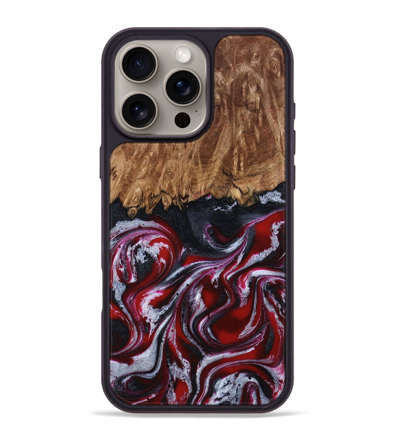 iPhone 16 Pro Max Wood Phone Case - Bonny (Red, 791439)