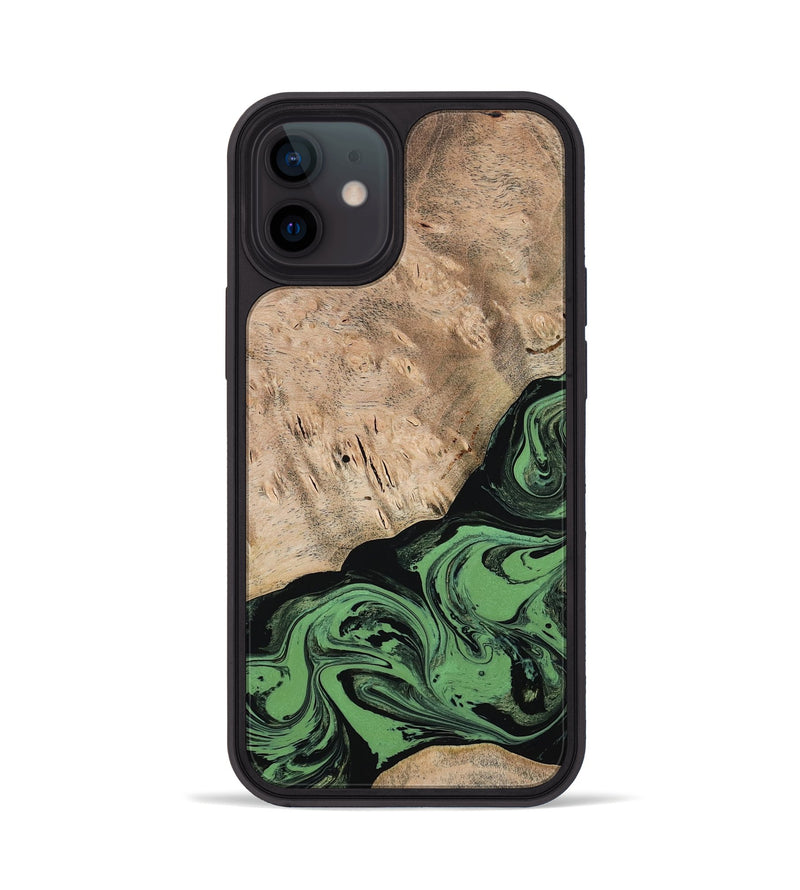 iPhone 12 Wood Phone Case - Keisha (Green, 791443)