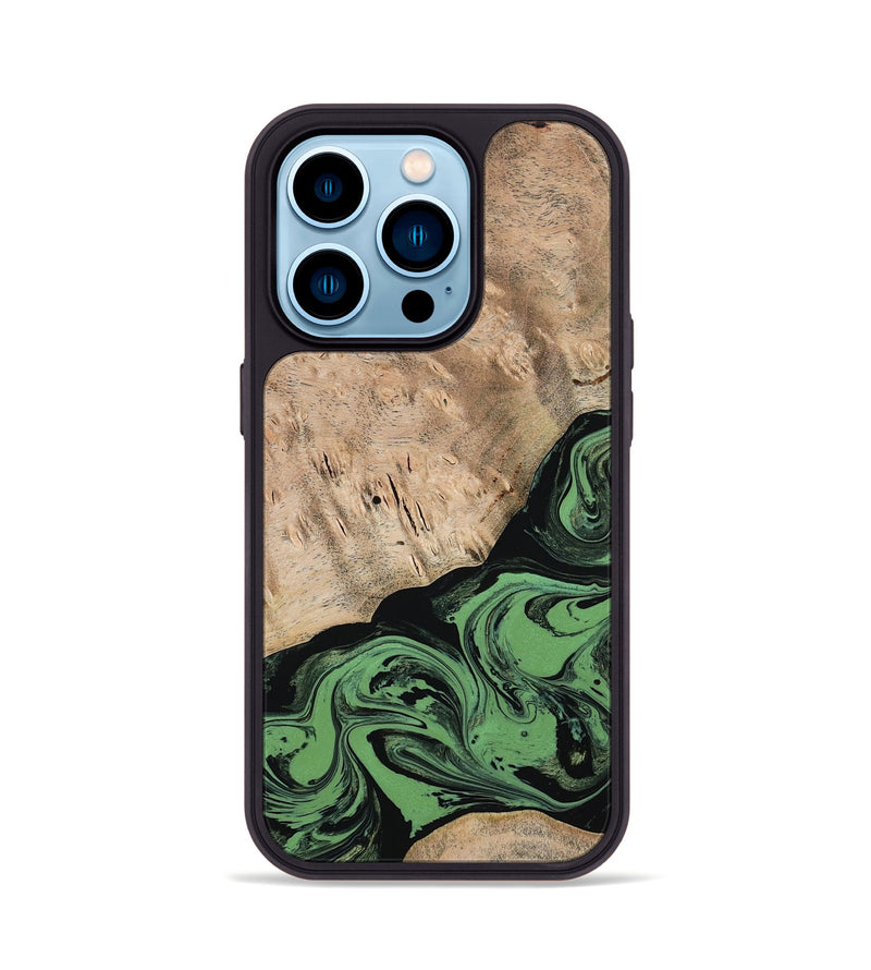 iPhone 14 Pro Wood Phone Case - Keisha (Green, 791443)