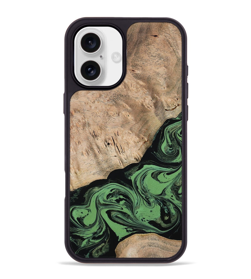 iPhone 16 Plus Wood Phone Case - Keisha (Green, 791443)
