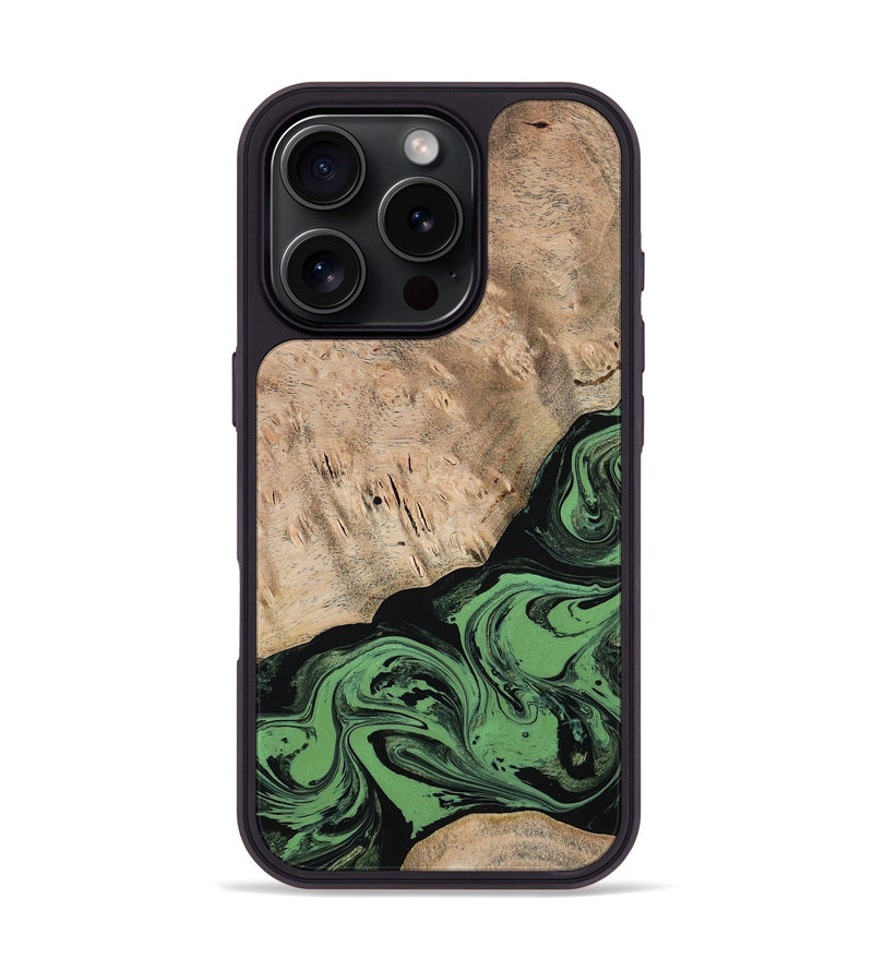 iPhone 16 Pro Wood Phone Case - Keisha (Green, 791443)