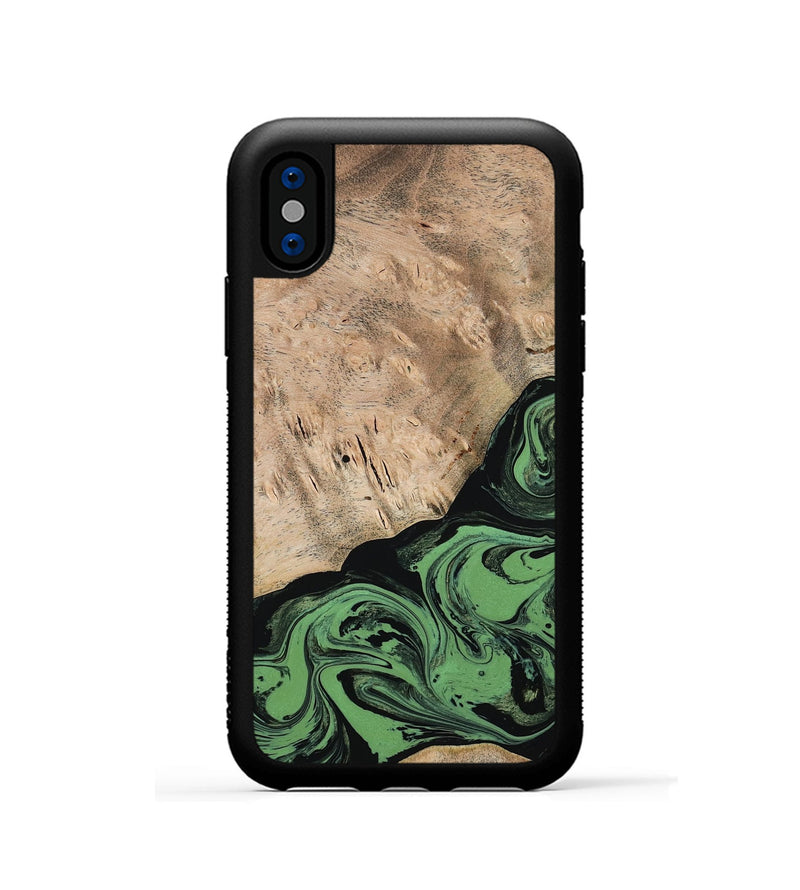 iPhone Xs Wood Phone Case - Keisha (Green, 791443)