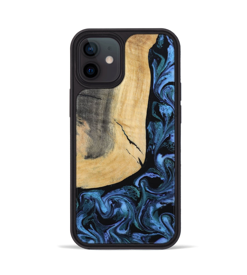iPhone 12 Wood Phone Case - Taryn (Blue, 791476)