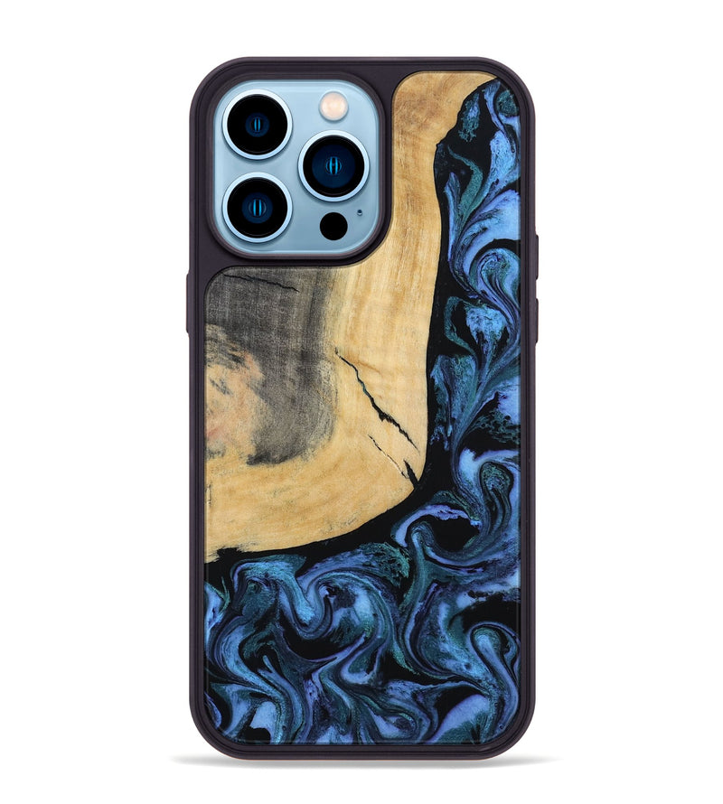 iPhone 14 Pro Max Wood Phone Case - Taryn (Blue, 791476)