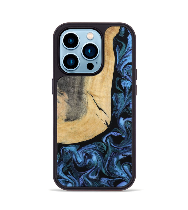 iPhone 14 Pro Wood Phone Case - Taryn (Blue, 791476)