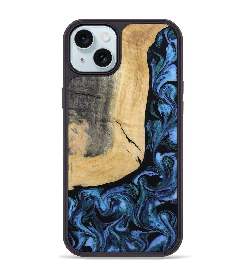 iPhone 15 Plus Wood Phone Case - Taryn (Blue, 791476)